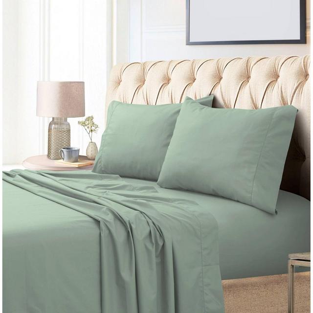 King 800 Thread Count Extra Deep Pocket Sateen Sheet Set Green - Tribeca Living