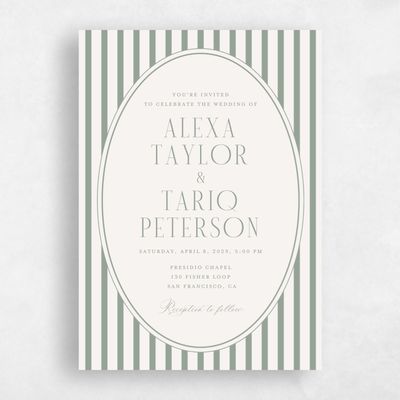 Sage, Green Wedding Invitation - Azelie Classic
