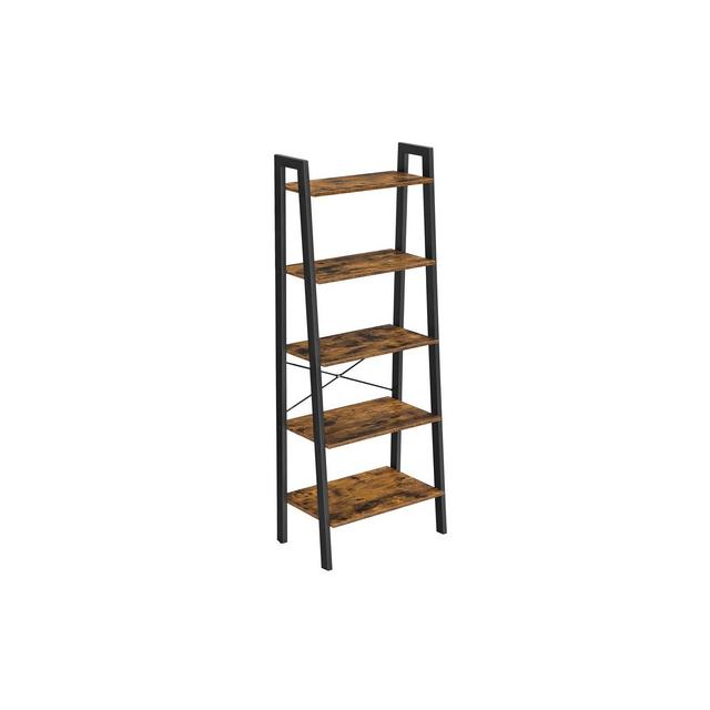 VASAGLE ALINRU 5-Tier Bookshelf, Industrial Bookcase Rustic Brown