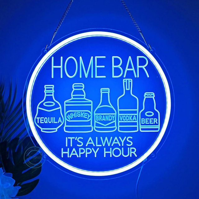 Britrio Neon Beer Sign Light for Man Cave Bar Cart Decor Drinks Cocktails Home Bar Pub Kitchen Bedroom Dorm Wall Art Sign Birthday Party Gift for Dad Men Him 5V USB Blue