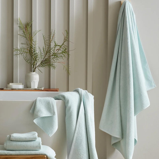 Turkish Ribbed Quick Dry Bath Sheet Bundle - Mist