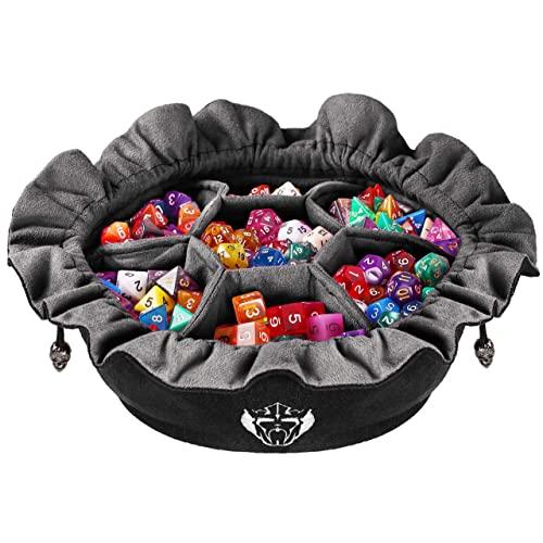 CardKingPro Immense Dice Bags with Pockets - Black - Capacity 150+ Dice - Great for Dice Hoarders [Patented Design]