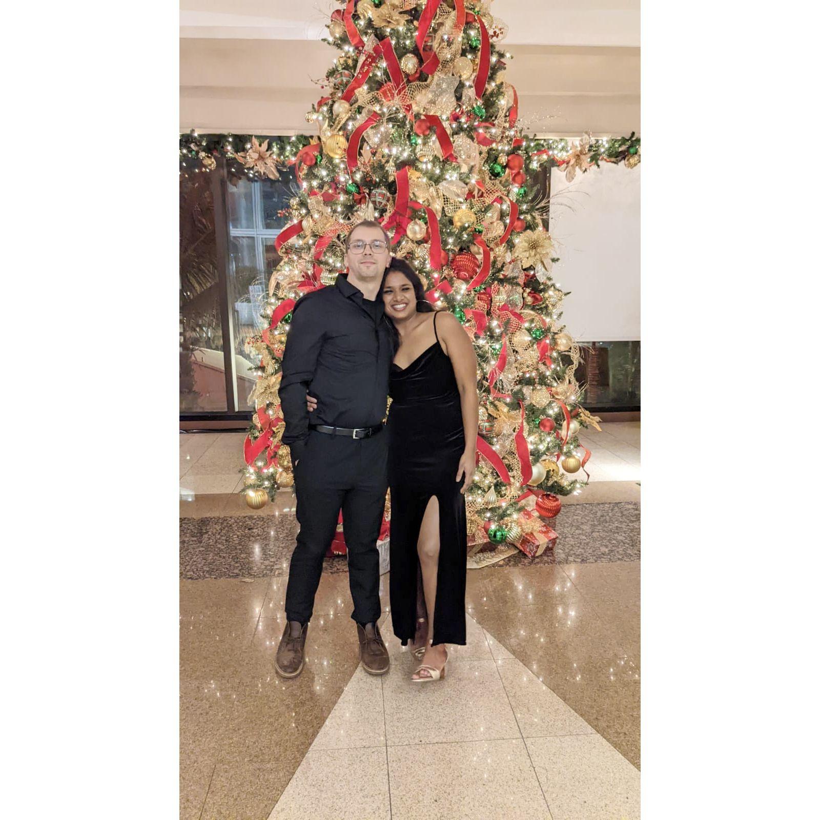 We don’t usually do fancy, but this Navy Christmas party had us stepping up our style game — and matching, of course! 💃🕺