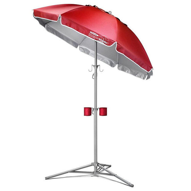 Wondershade Ultimate Portable Sun Shade Umbrella, Lightweight Adjustable Instant Sun Protection - Red