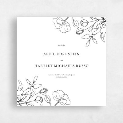 White Wedding Save the Date - Essenza Square