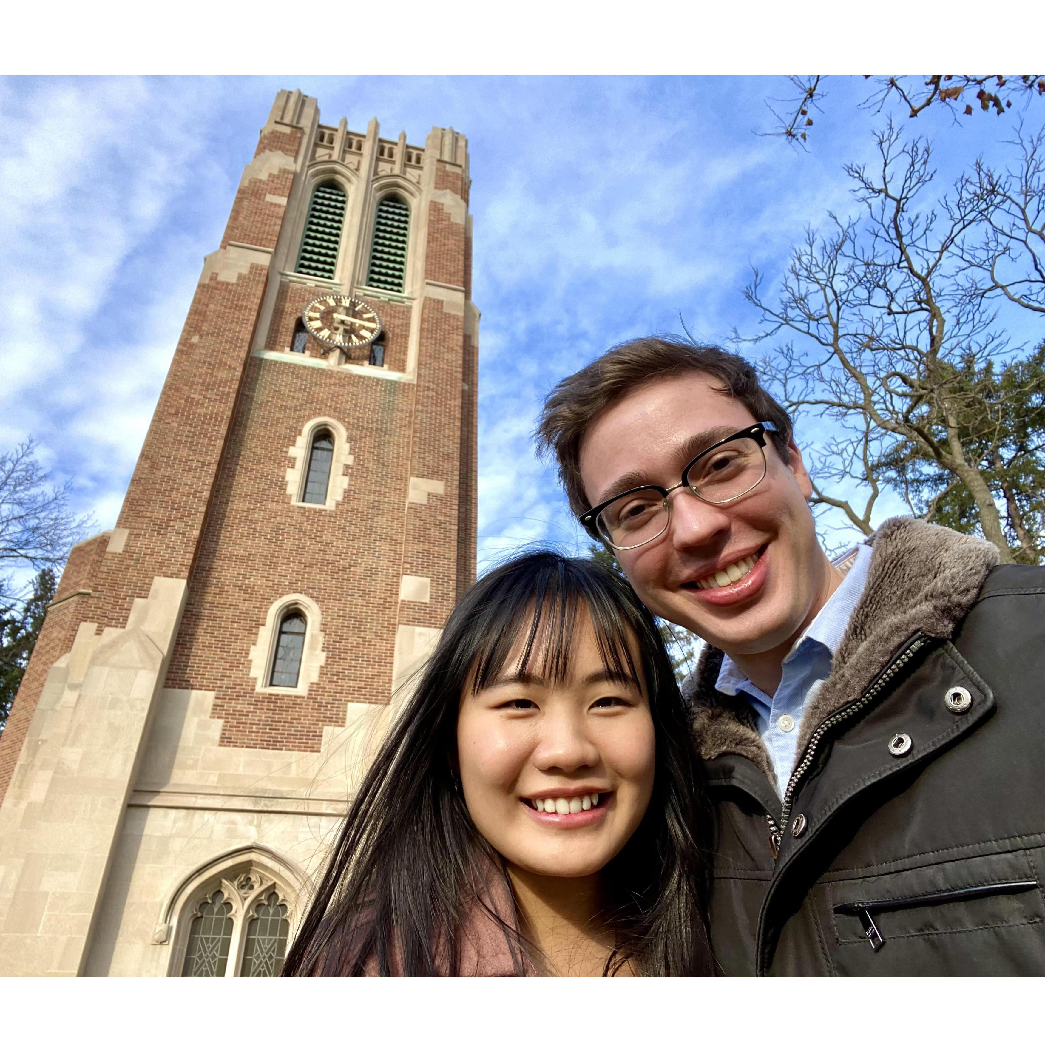 Visiting Michigan State University together where Hana goes to graduate school (until August).
