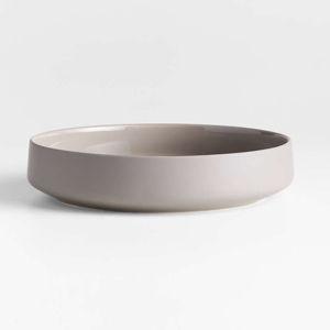 Tour Taupe Porcelain Low Bowl + Reviews | Crate & Barrel