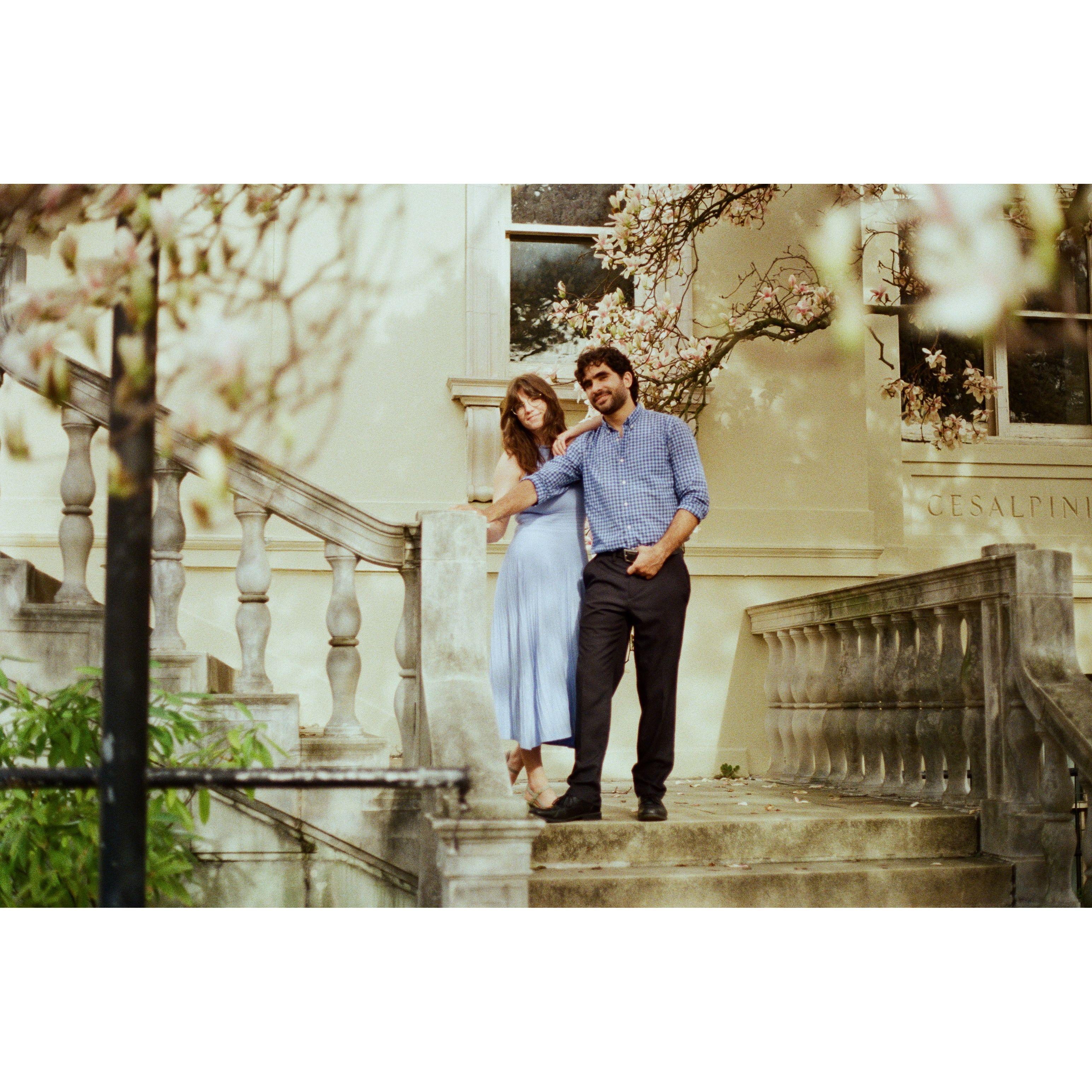 Engagement pics at the Brooklyn Botanic Garden taken by a friend