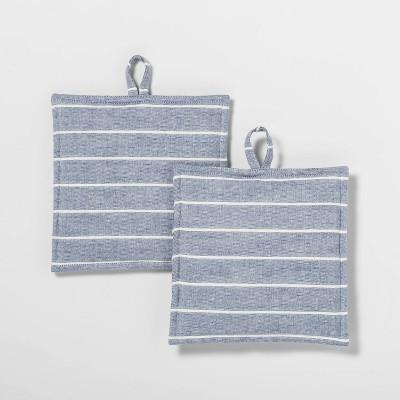 2pk Striped Pot Holder Blue - Project 62&#8482;