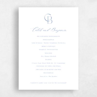 Blue Standard Wedding Program - Kenai