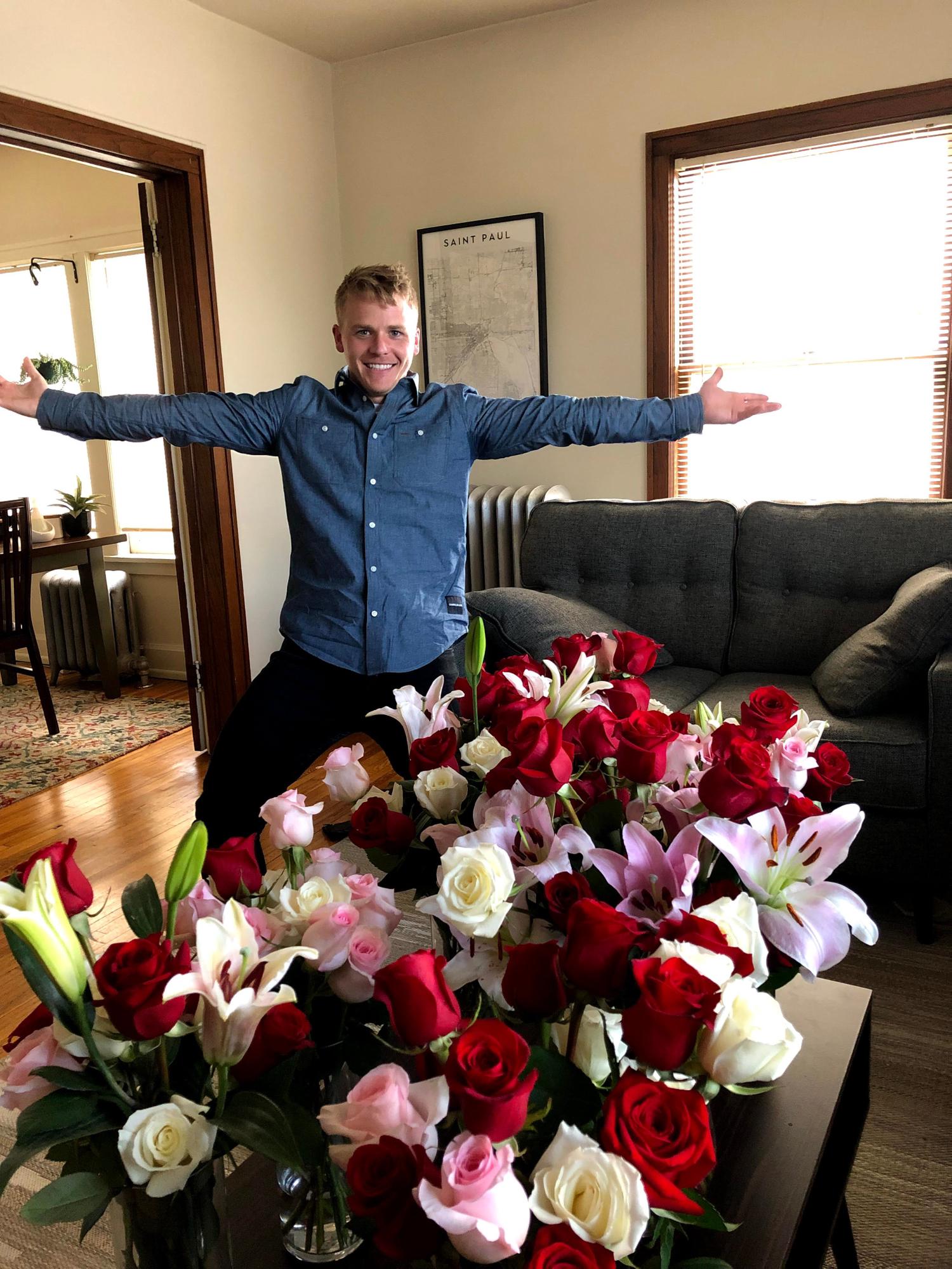 Kyle proposing in our apartment