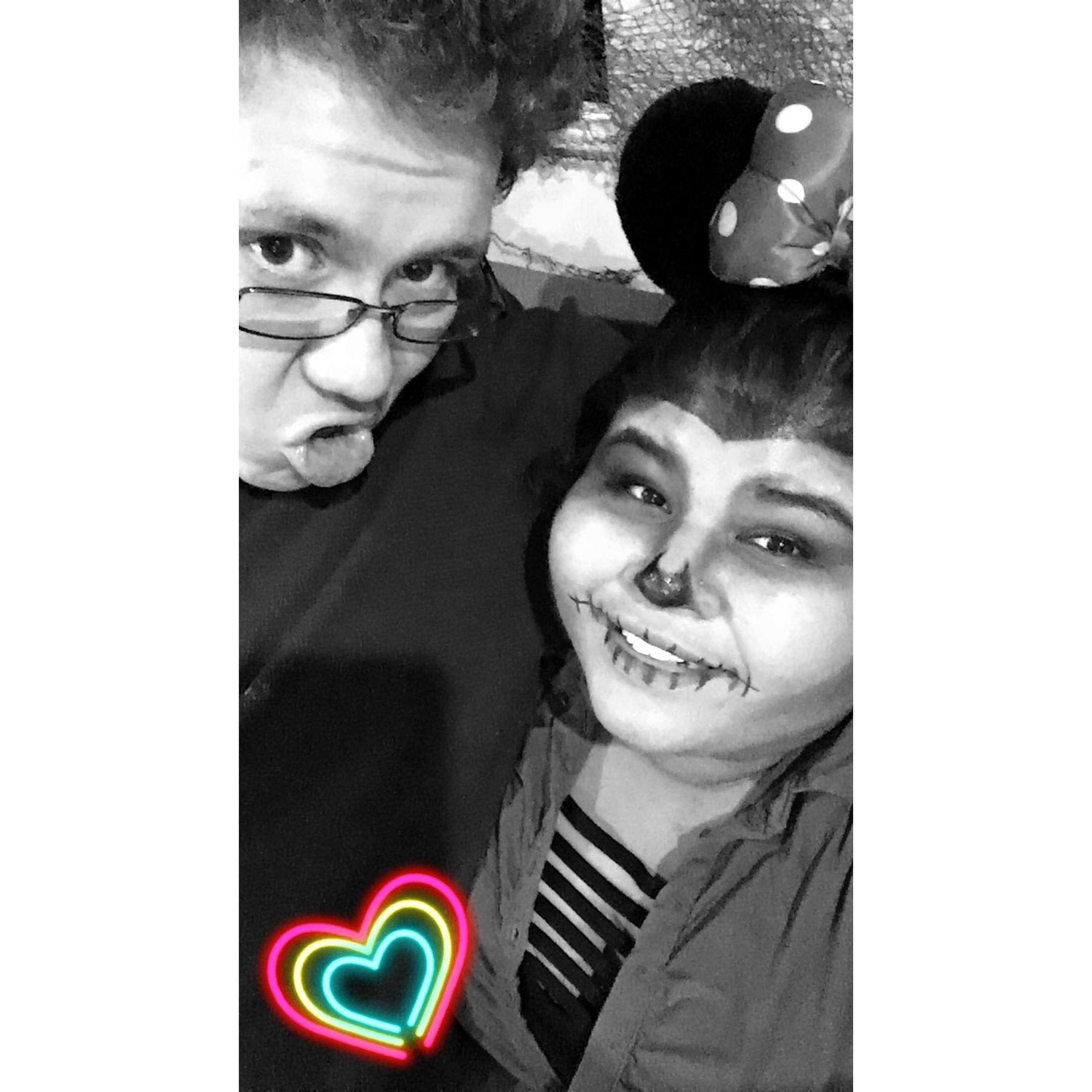 Our first Halloween together. I was a dead rat and he was a spice rack. (yes there are pictures of him with a bra somewhere lol)