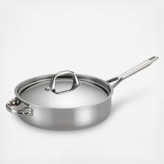 Tri-Ply Clad Covered Saute Pan with Helper Handle
