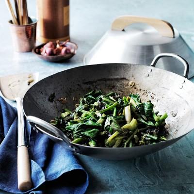 Hammered Flat-Bottom Wok, 14"