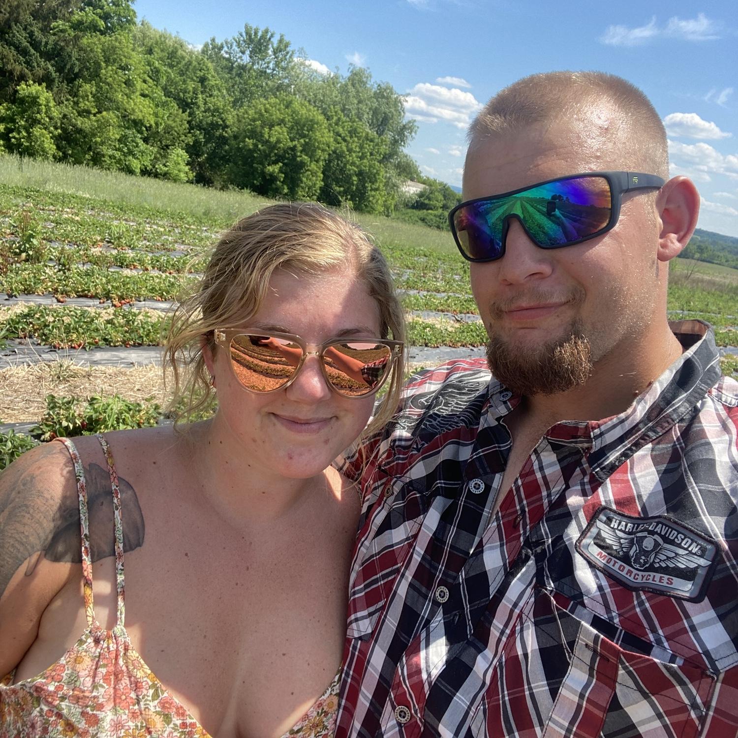 Our first official date— strawberry picking at Abbott’s Farms.