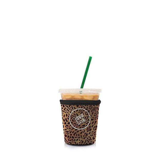 Java Sok Reusable Iced Coffee Cup Insulator Sleeve for Cold Beverages and Neoprene Holder for Starbucks Coffee, McDonalds, Dunkin Donuts, More (Leopard, 16-20oz Small)