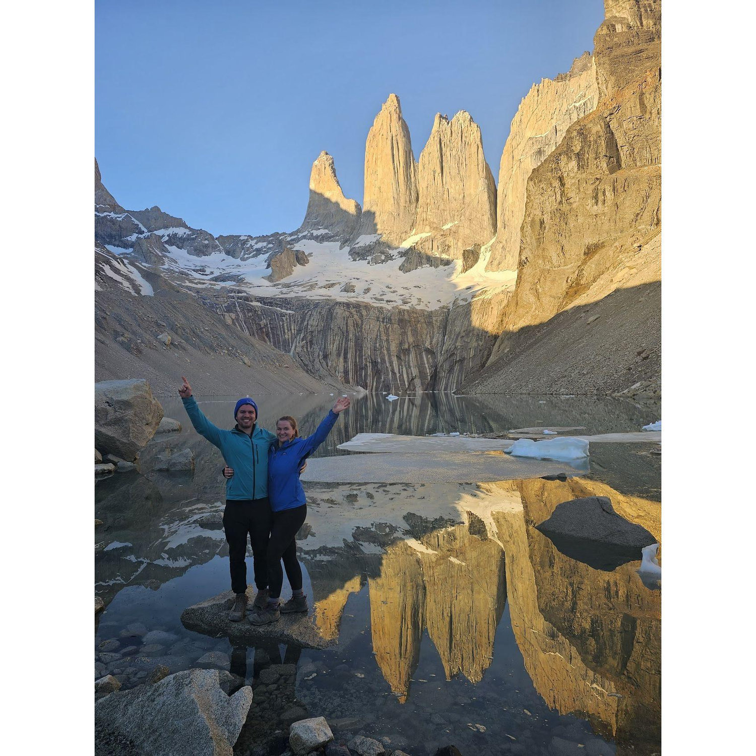 Sunrise hike to Torres del Paine, Chile. December 2023
