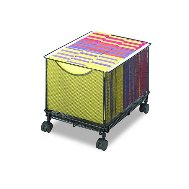 Safco Products 5211BL Onyx Mesh Rolling File Cube, Letter Size, Black