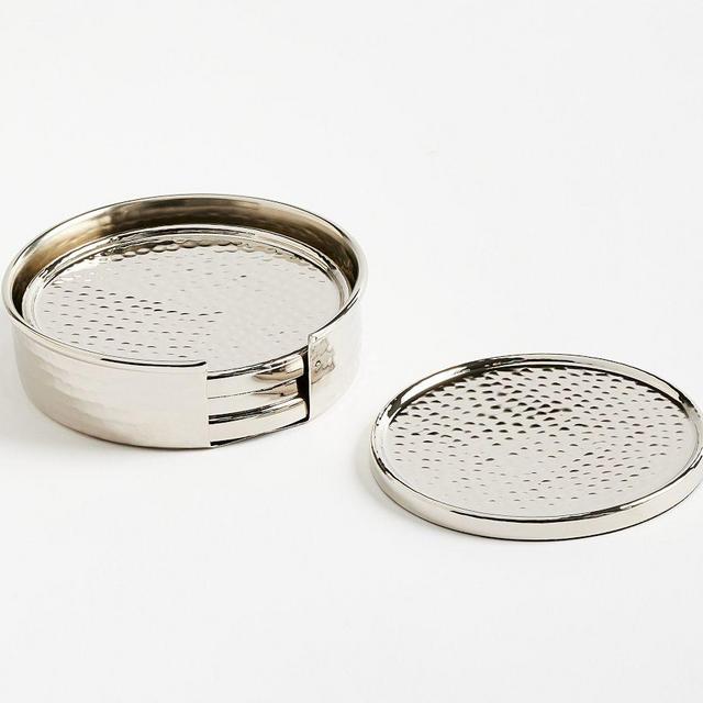 Hammered Nickel Coasters, Set of 4
