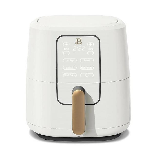 Beautiful 6-Quart Air Fryer with TurboCrisp Technology, Touch-Activated Display, 1750W Power, Large Capacity for Family Meals, by Drew Barrymore