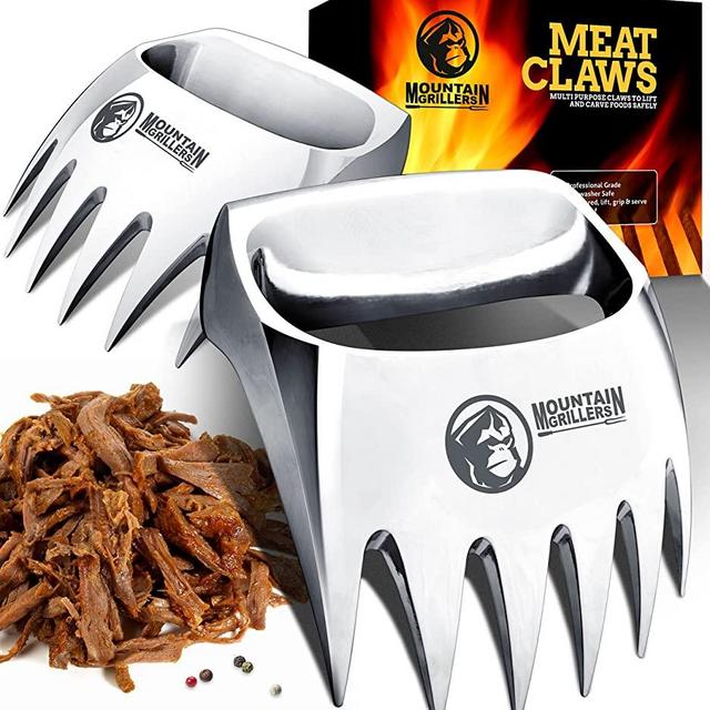 Meat Claws Meat Shredder for BBQ - Perfectly Shredded Meat, These Are The Meat Claws You Need - Best Pulled Pork Shredder Claw x 2 For Barbecue, Smoker, Grill (Solid Metal)