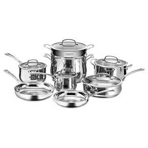 Product description page - Cuisinart® Contour Stainless Steel 13 Piece Cookware Set w/cover -  44-13