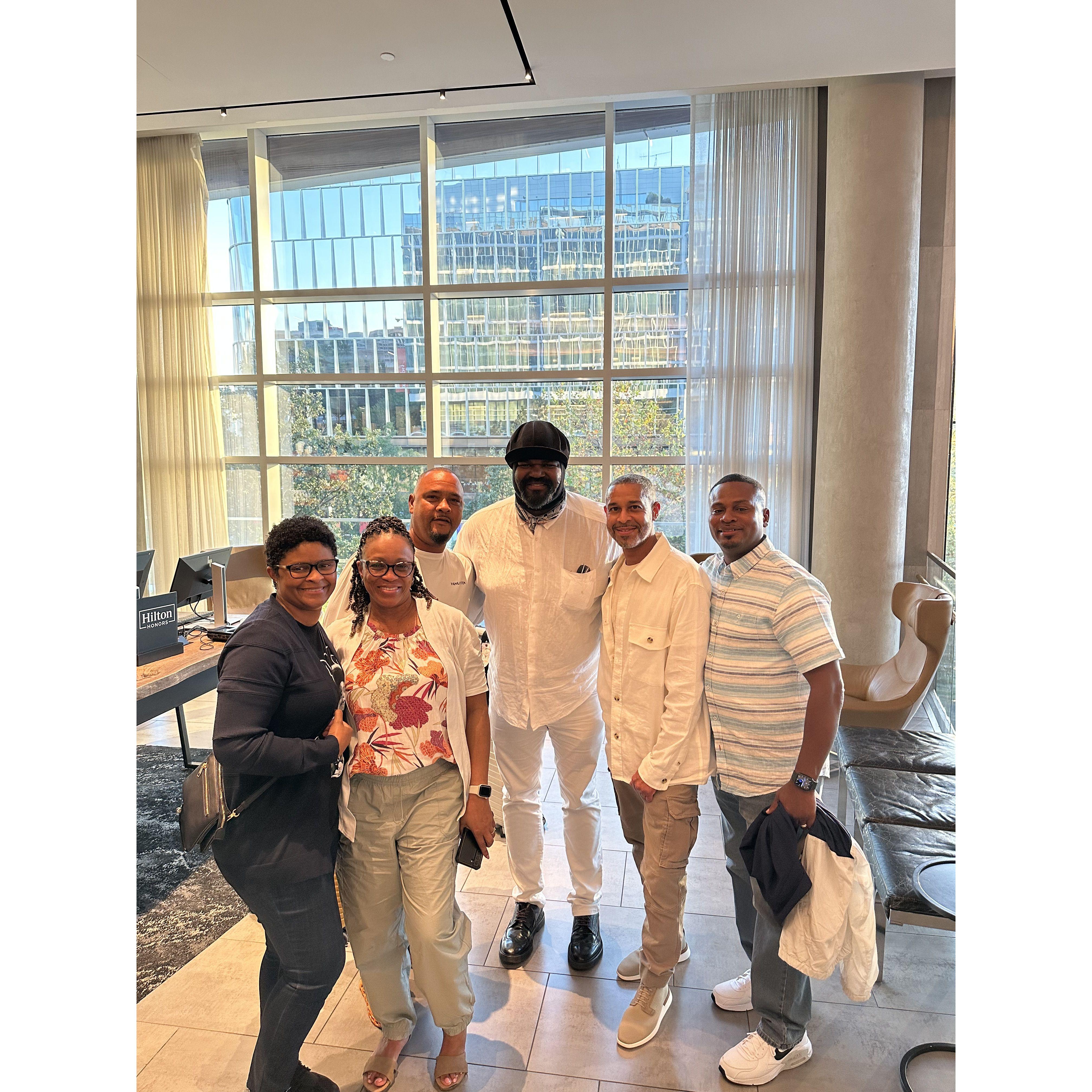 We love seeing Gregory Porter in concert. We were staying at the same hotel in D.C. We are just going to put it out there, he called us “family”. Maybe he will make a presence at the wedding.