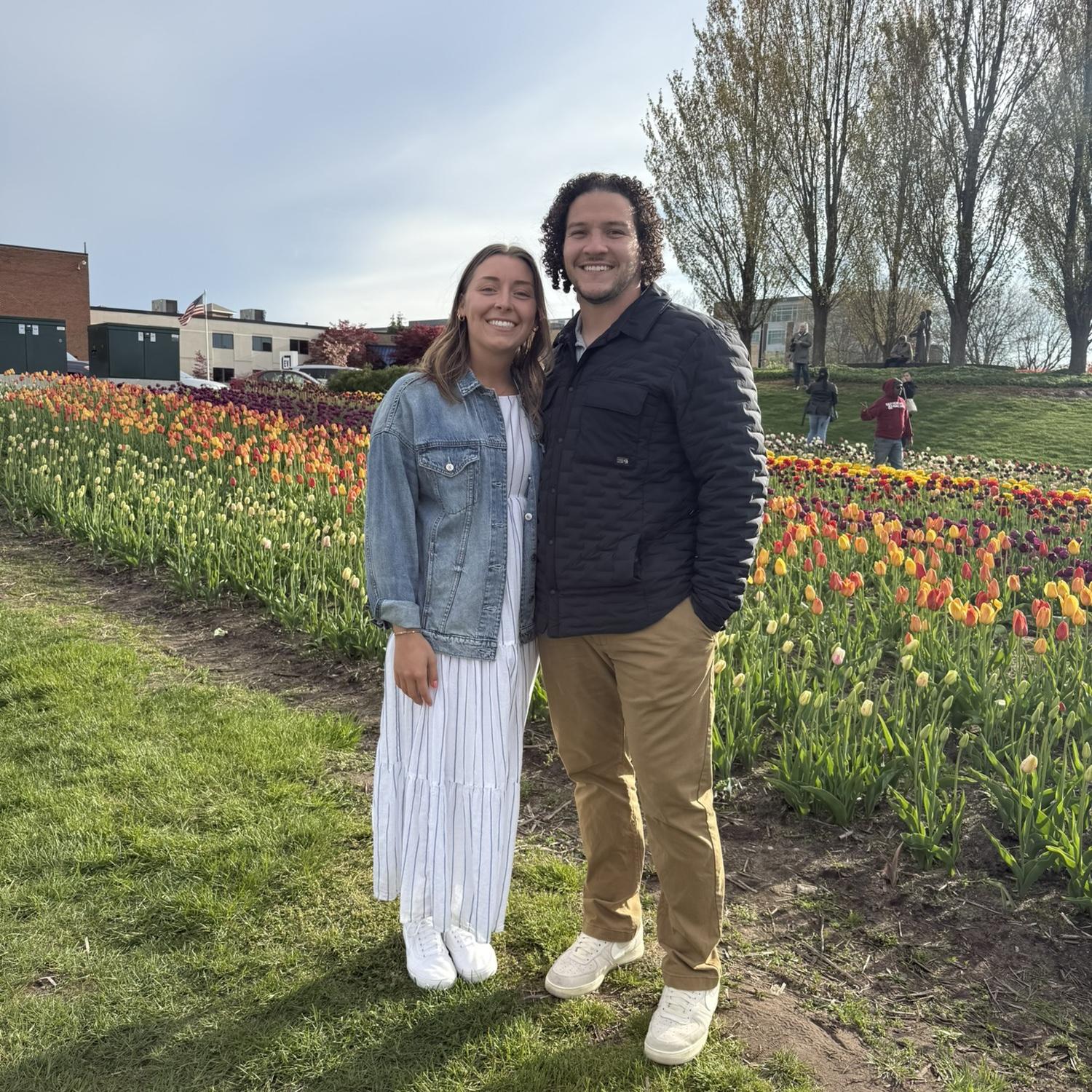 The evening of the proposal. Walked around tulip time, the place we got our first picture. I had no idea!