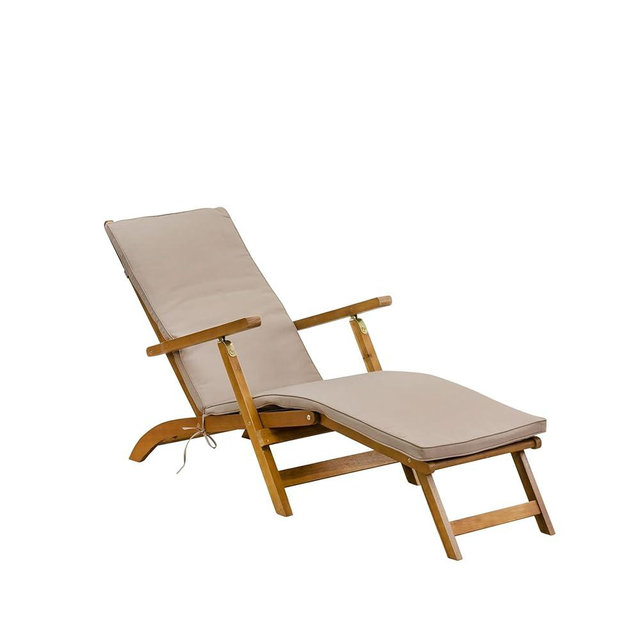 East West Furniture BSLCDNA Salinas Patio Chair Lounge - Outdoor Acacia Wood Sunlounger Chair for Poolside, Deck, Lawn, 59x21x35 Inch, Natural Oil