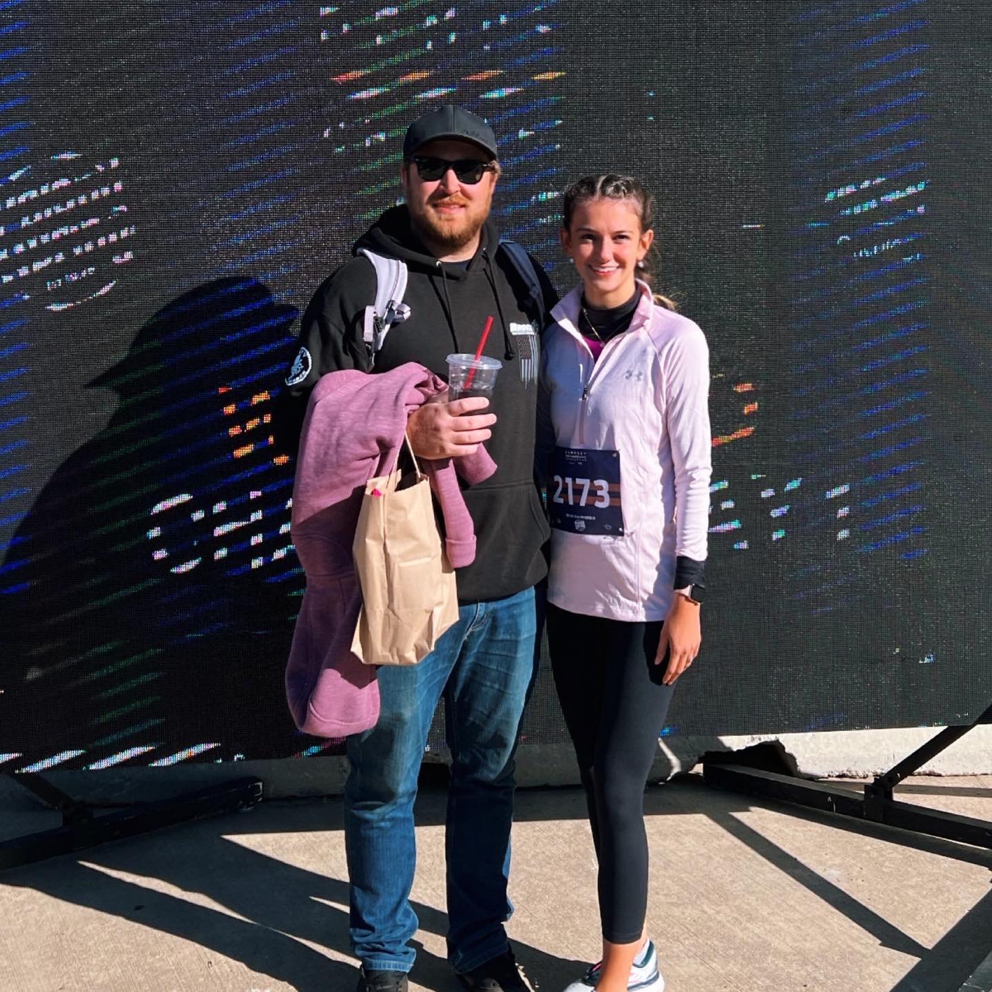 Where Jared quickly learned he would be the holder of all goods during my races 😁