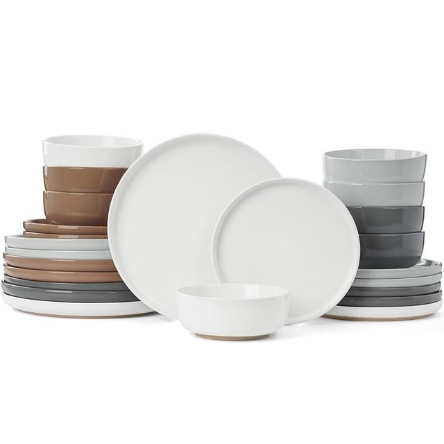 Famiware Milkyway Dinnerware Sets, 24 Piece Dish Set, Plates and Bowls Sets for 8, Multi-color