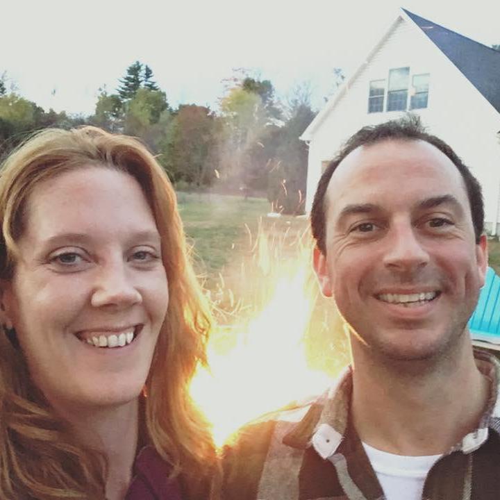 one of our favorite spots-backyard with a fire in the pit