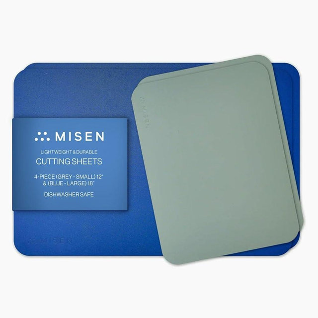 MISEN 4PC Reversible Plastic Cutting Sheet Set -Upgrade Your Culinary Experience with Lightweight & Durable PP Plastic Boards,1.5mm Thickness,Perfect for Efficient and Cross-Contamination