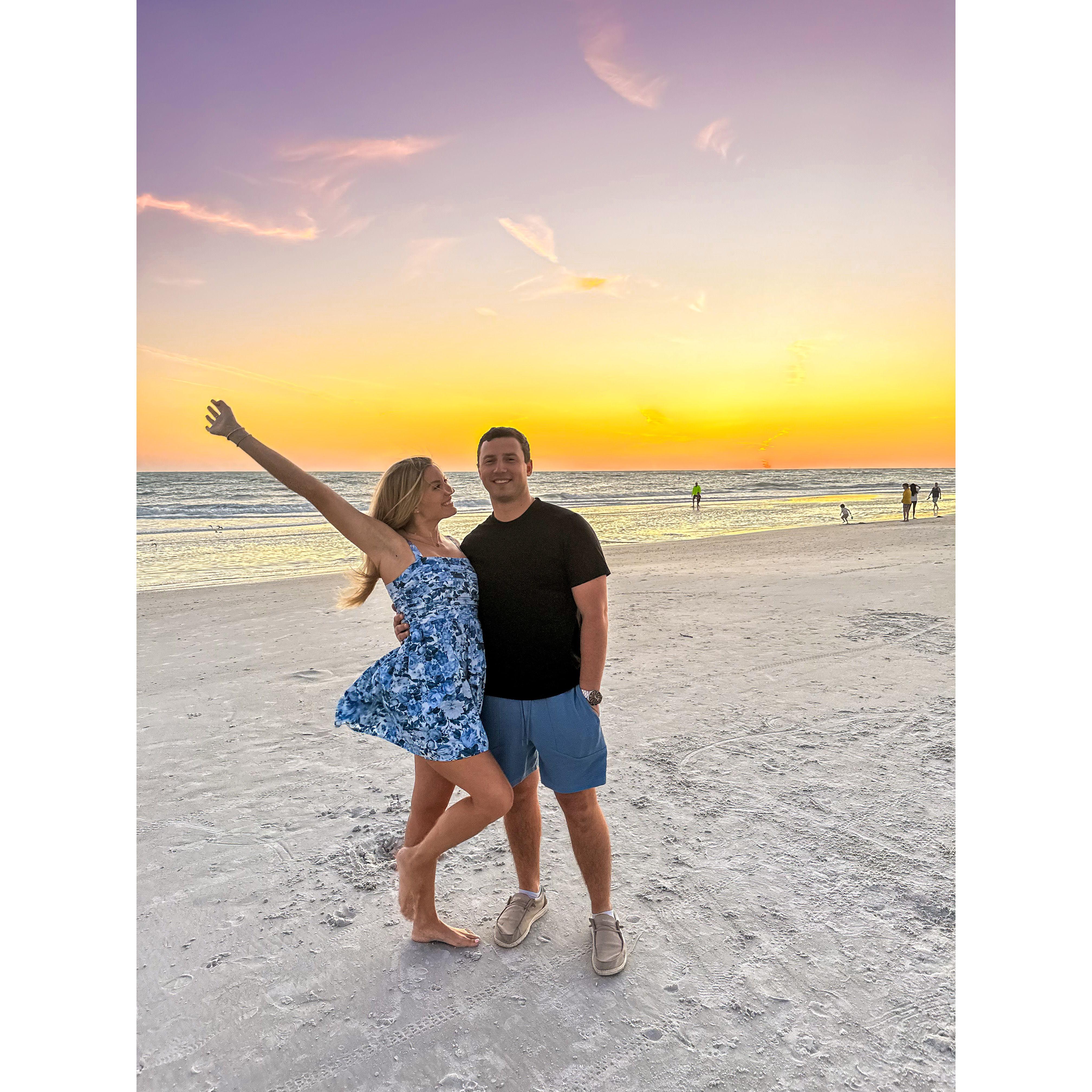 April 12, 2024 - Celebrating Olivia's birthday with some friends - sunset on the beach and pizza picnic!
