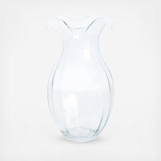 Hibiscus Glass Vertical Fluted Large Vase