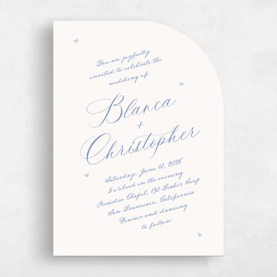 Beige Half arch Wedding Invitation - Estate Portrait
