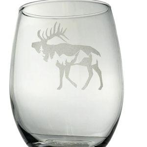 Etched Stemless Wine Glass by Lester Lou Designs (10 Designs)