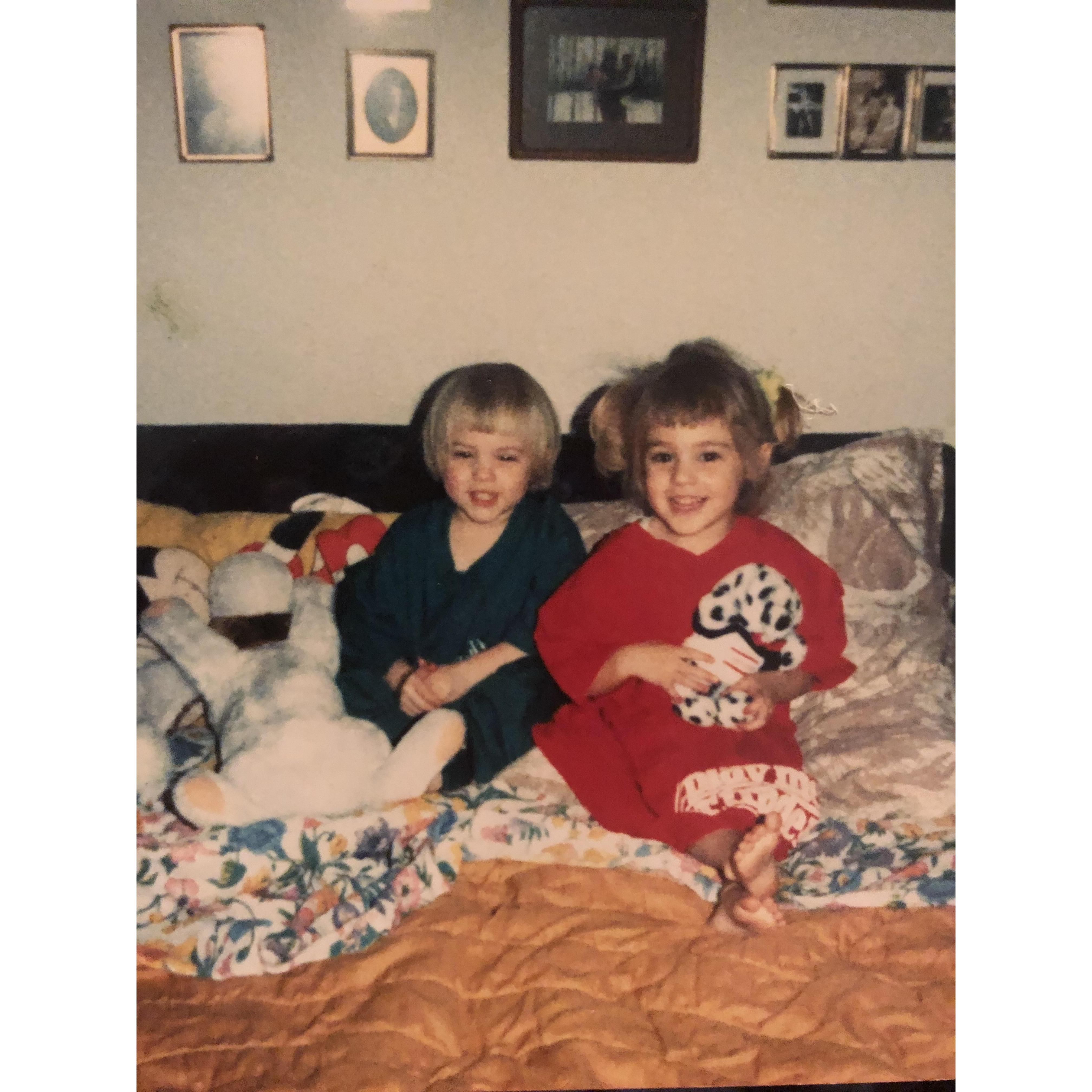 Mallory and sister Madalyn debating if Rugrats was better than Are You Afraid of the Dark, probably.