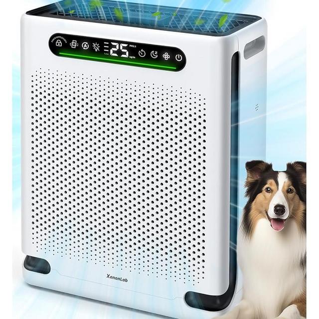 Air Purifiers for Home Large Room Up to 2600 Ft², HEPA Air Purifier with Washable Filter & Air Quality Display, Powerful Turbo Mode Air Cleaner for Pet Hair Odors Smoke Dust