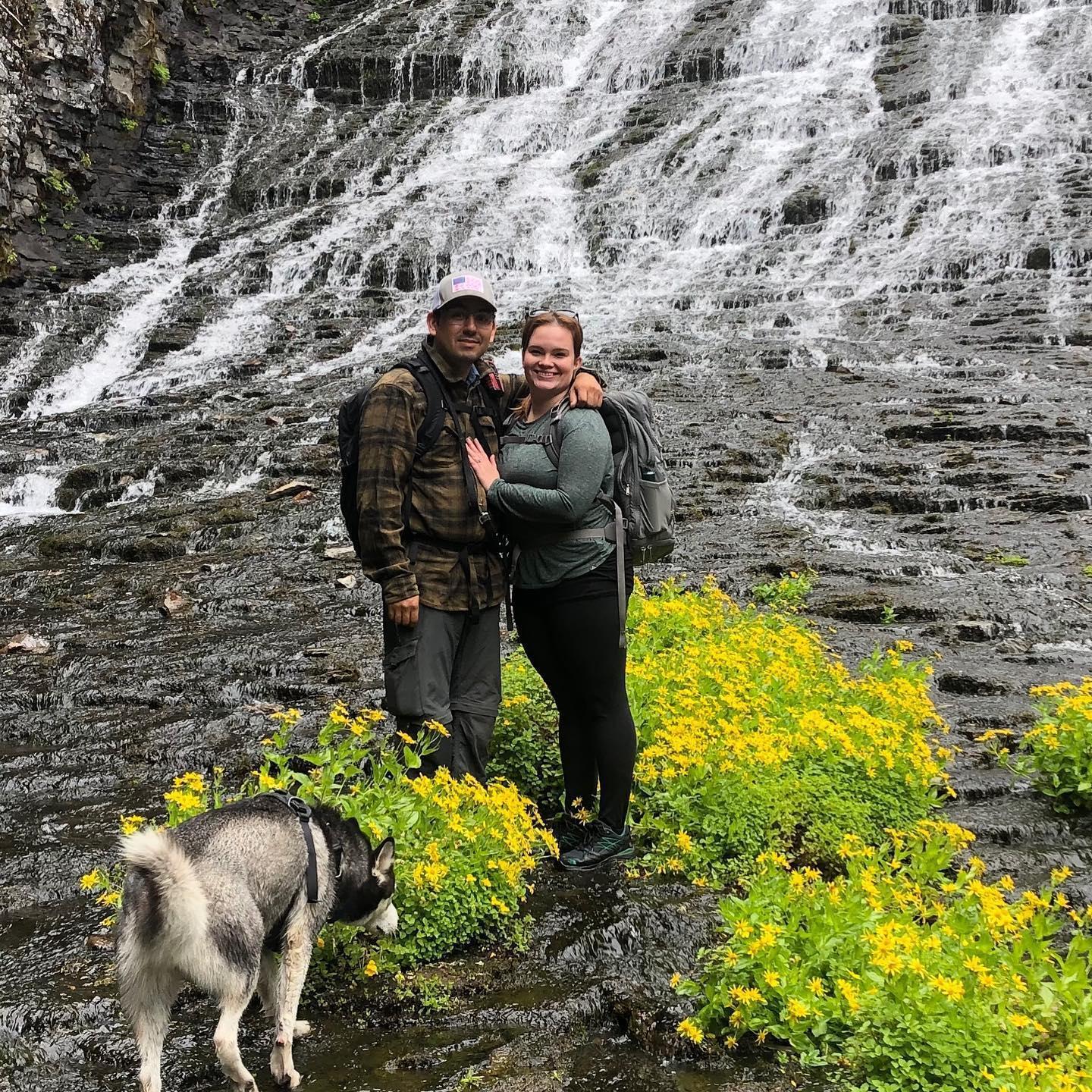 Right after he popped the question in front of Walupt Falls.