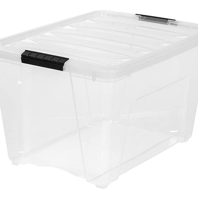 IRIS 53 Quart Stack & Pull Box, Clear