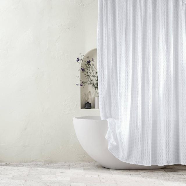 Waffle Shower Curtain White - Casaluna™