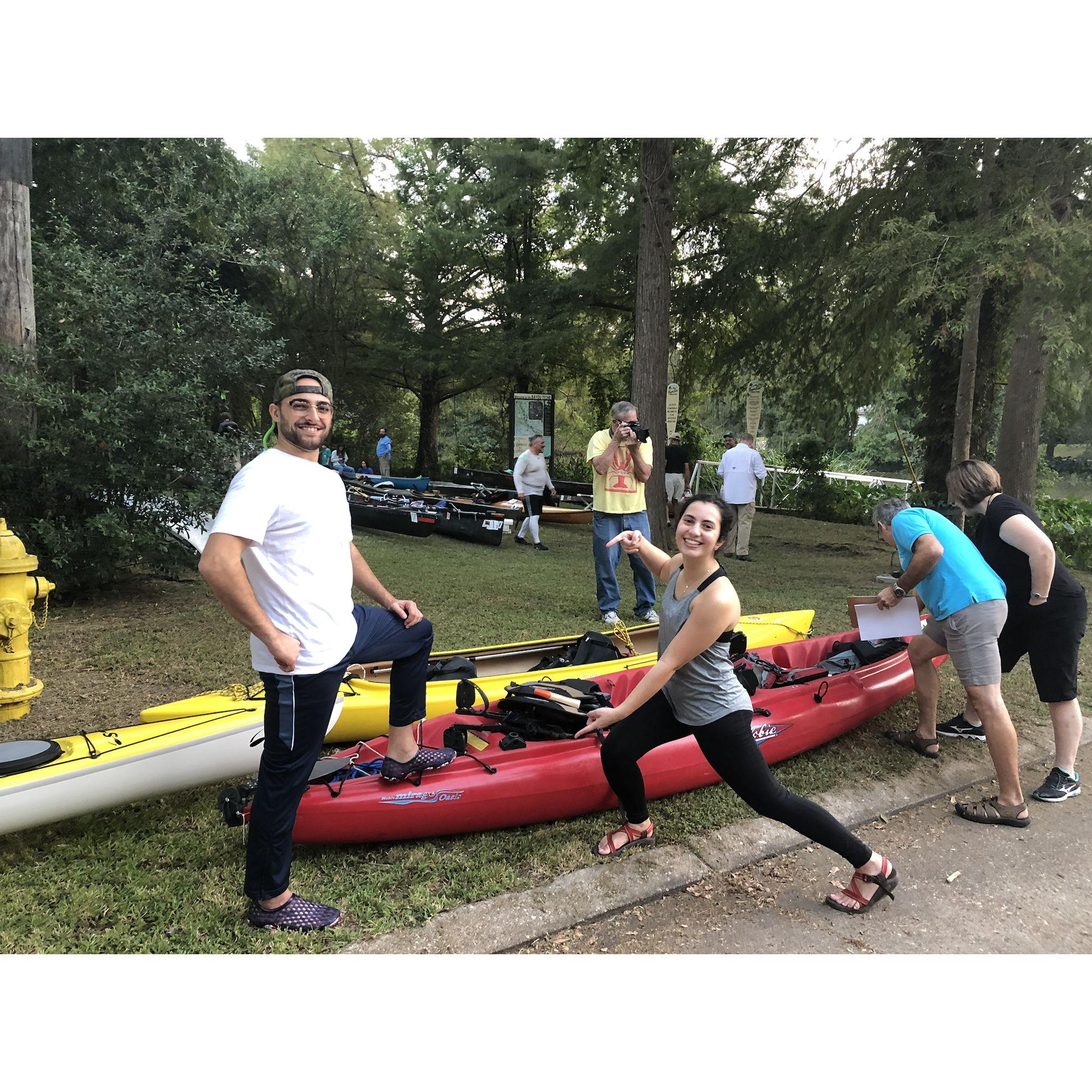Jack's first trip to Louisiana - of course Celine's parents make him come along on a 26 mile kayaking trip! - 2019