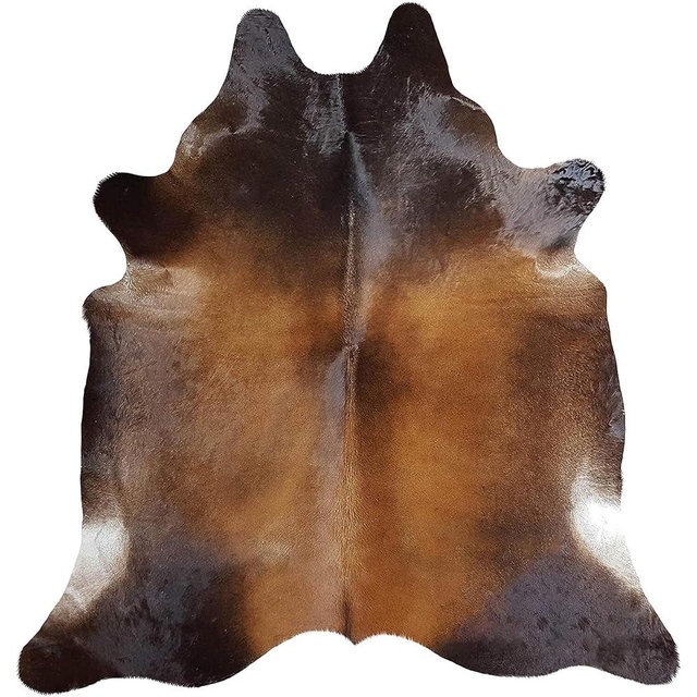 Sunshine Cowhides 100% Genuine Mahogany Brown Cowhide Rug - Modern Style Animal Skin Rug & Floor Carpet for Living Room, Bedroom, Kitchen & More - Extra Large (6x7-8 Ft.)