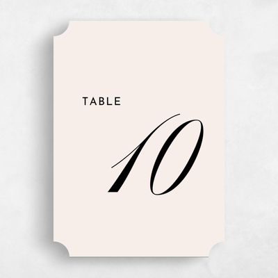 Beige Ticket Wedding Table Number - Wilmington