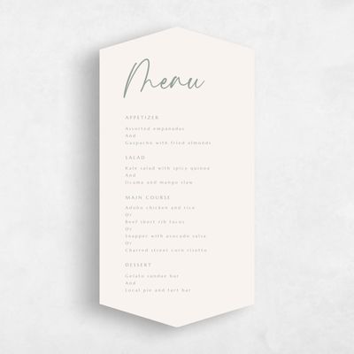 Beige Diamond Wedding Menu - Mondelli