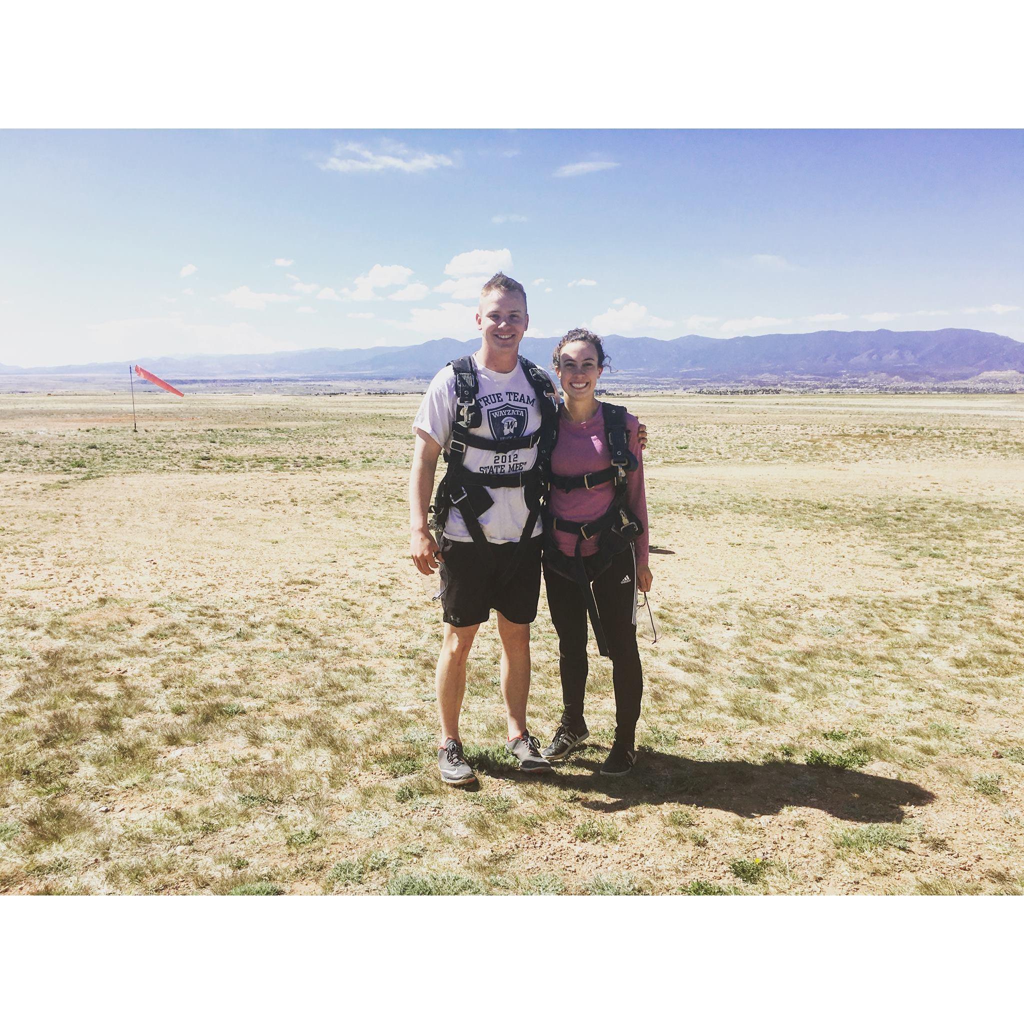 I convinced him to jump out of an airplane with me!