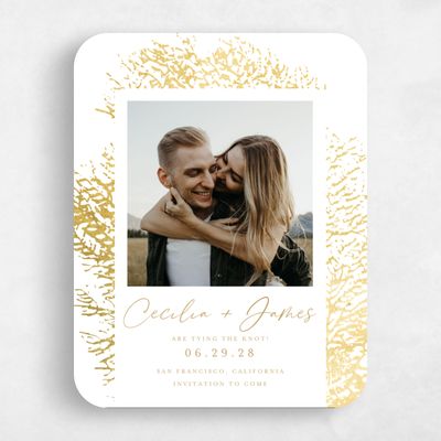 White Rounded Wedding Save the Date - Santini Photo Foil