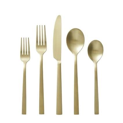 Better Homes & Gardens River 20-Piece Gold Stainless Steel Flatware Set with Handles (Service for 4)