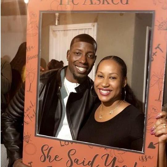 He asked, she said YES! Friends-giving/Engagement party!